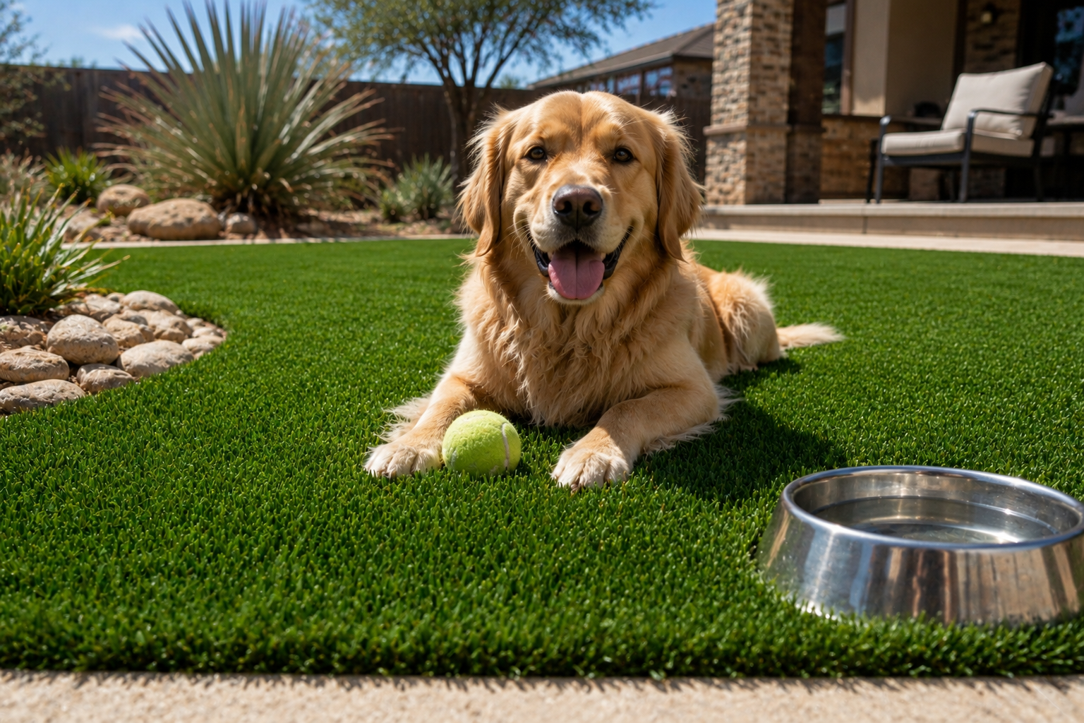 Pet Turf and concrete walkway